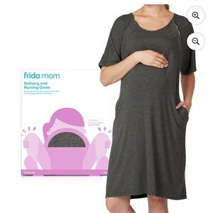 Frida Mom Gray Delivery and Nursing Gown